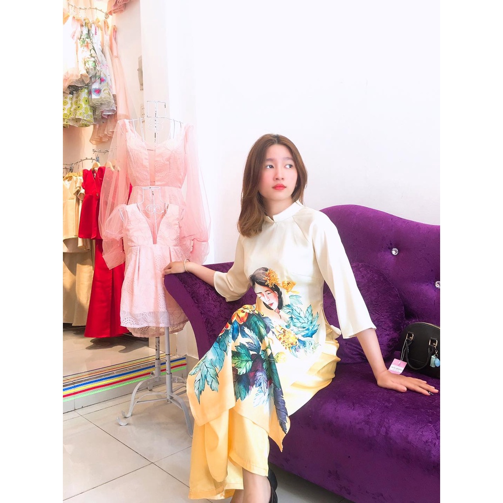 Quần áo dài suông satin phi lụa Rosa Vivi cho mẹ và bé màu 6-10