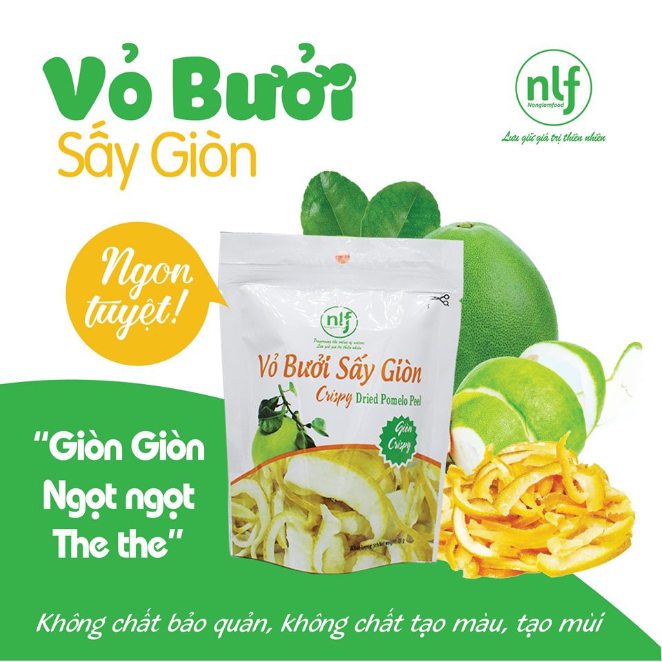 Vỏ bưởi sấy giòn Nông Lâm Food