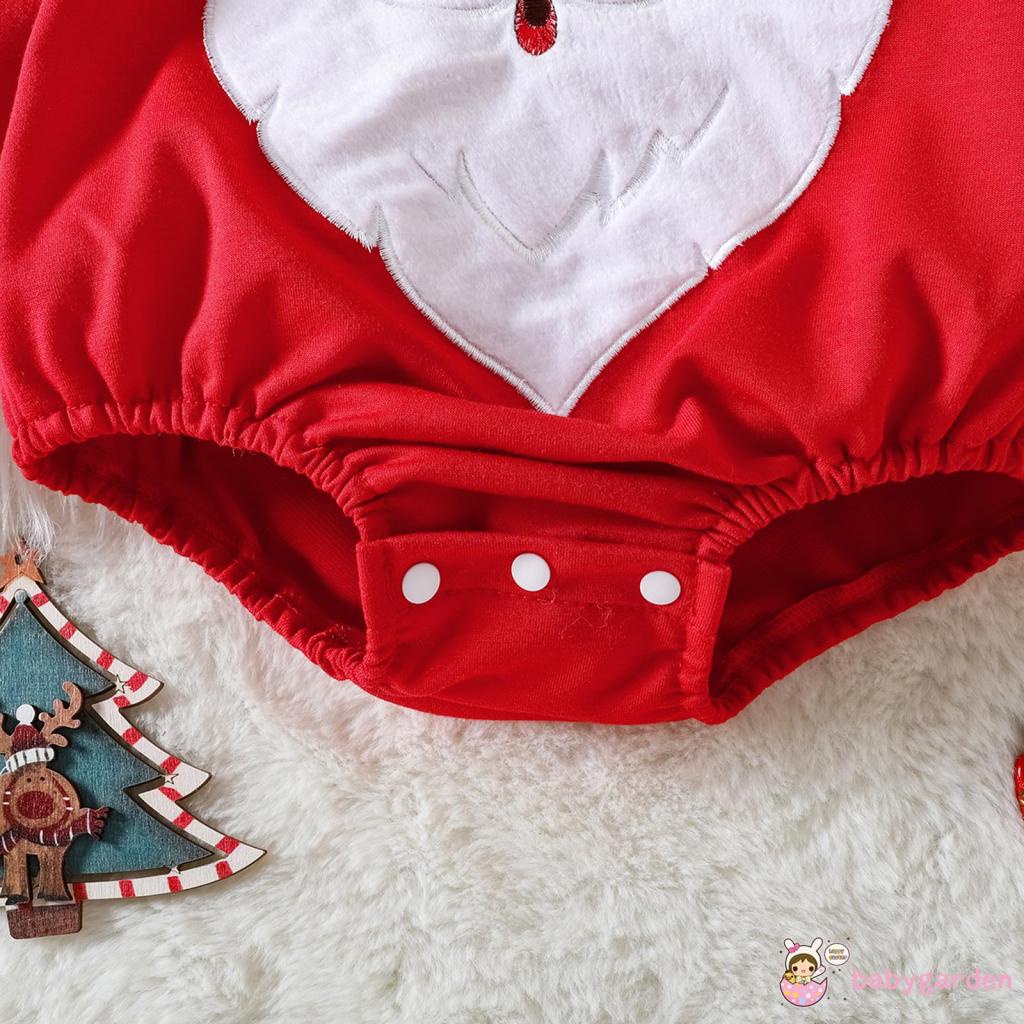 Babygarden-bộ Áo Liền Quần Tay Dài Cổ Thuyền In Họa Tiết Giáng Sinh / Cây Thông Thường Ngày Cho Bé Trai Bé Gái