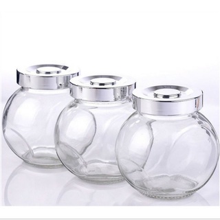 Set 06 lọ thủy tinh trong suốt 380ml nắp bạc