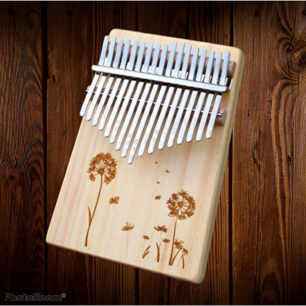 Đàn kalimba gỗ thông 17 phím khắc nốt, nhiều hình cute, đầy đủ phụ kiện Tonic LZ001- Hàng chính hãng