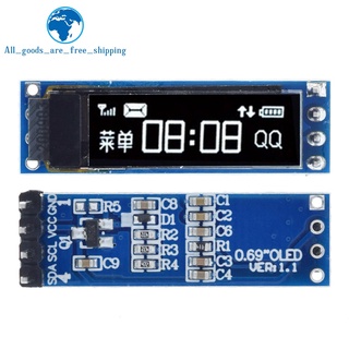 Mô Đun Hiển Thị Màn Hình OLED 0.69 inch 96x16 0.69" Bảng Mạch Điều Khiển Màn Hình LCD SSD1306 Cho Giao Diện Arduino 3-5.5V IIC