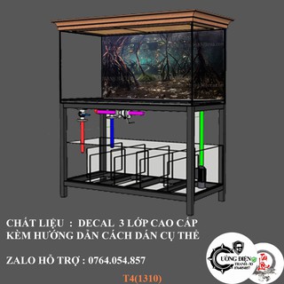 Tranh dán bể cá 3d nhiều kích thướt ( 60x40, 80x40, 80x50 , 90x50, 100x50...)