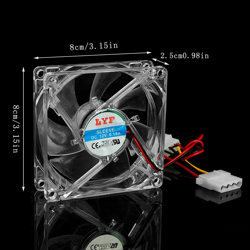 Quạt tản nhiệt 4-LED 80mm 12V cho PC