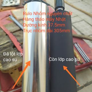 Rulo Nhôm chịu lực 37.5mm x 305mm trục 10mm có lớp cao su