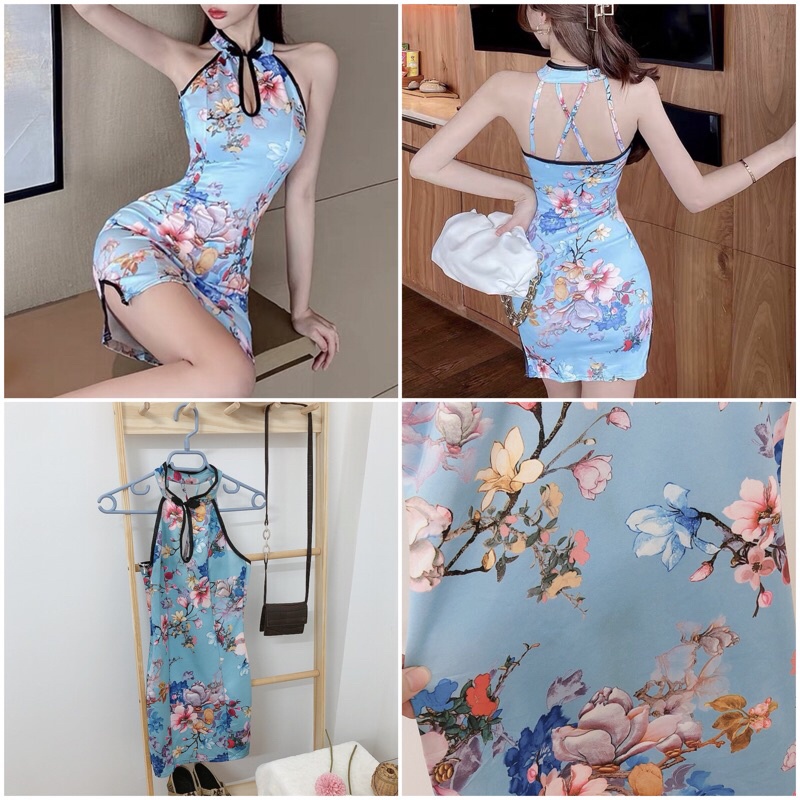 Sườn xám cách tân đầm cổ tàu cute secxy