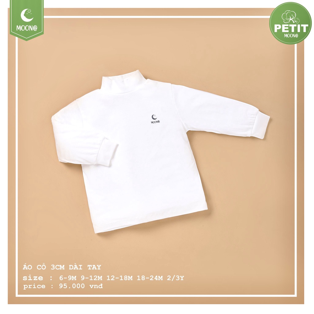 M2025 Áo cổ 3 phân dài tay Moon vải petit mềm mỏng giữ nhiệt cho bé (9-36M)