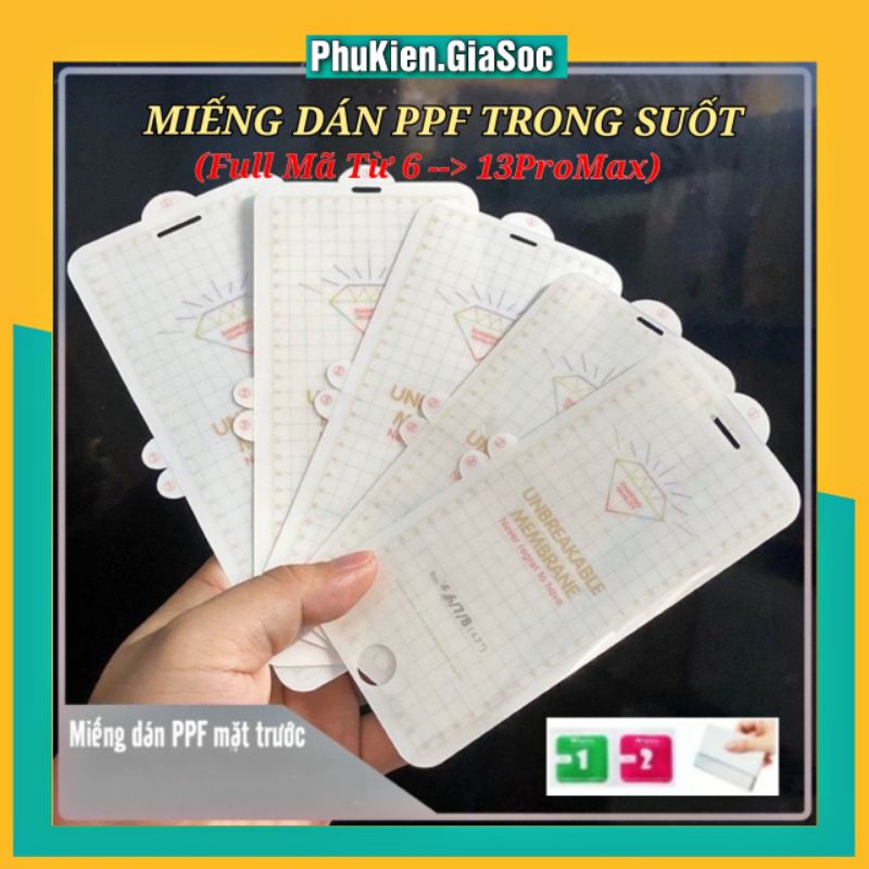 Miếng Dán PPF Trong Suốt Mặt Trước Dành Cho Iphone ❤FREESHIP❤ Hàng Xịn 4 Lớp - Đủ Dòng