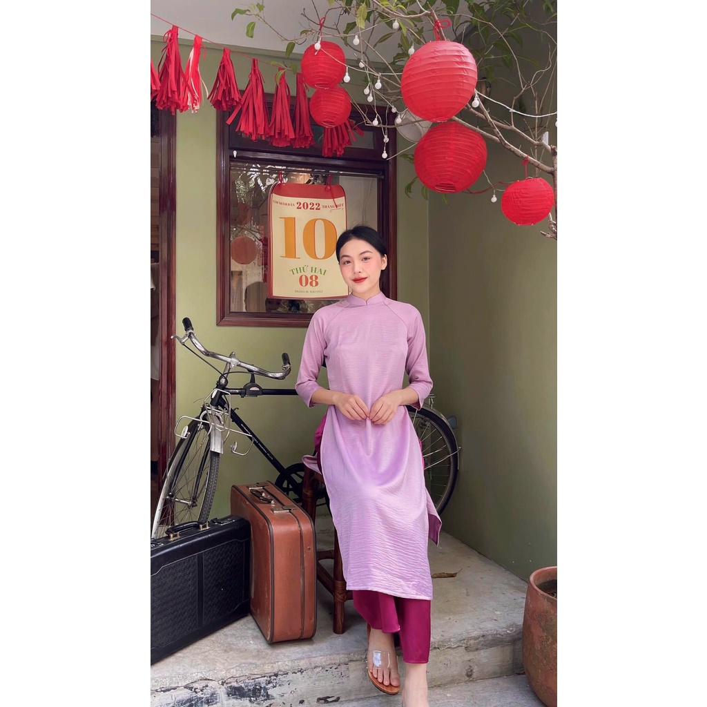 Set Áo dài Rosemary tây thi tím hồng