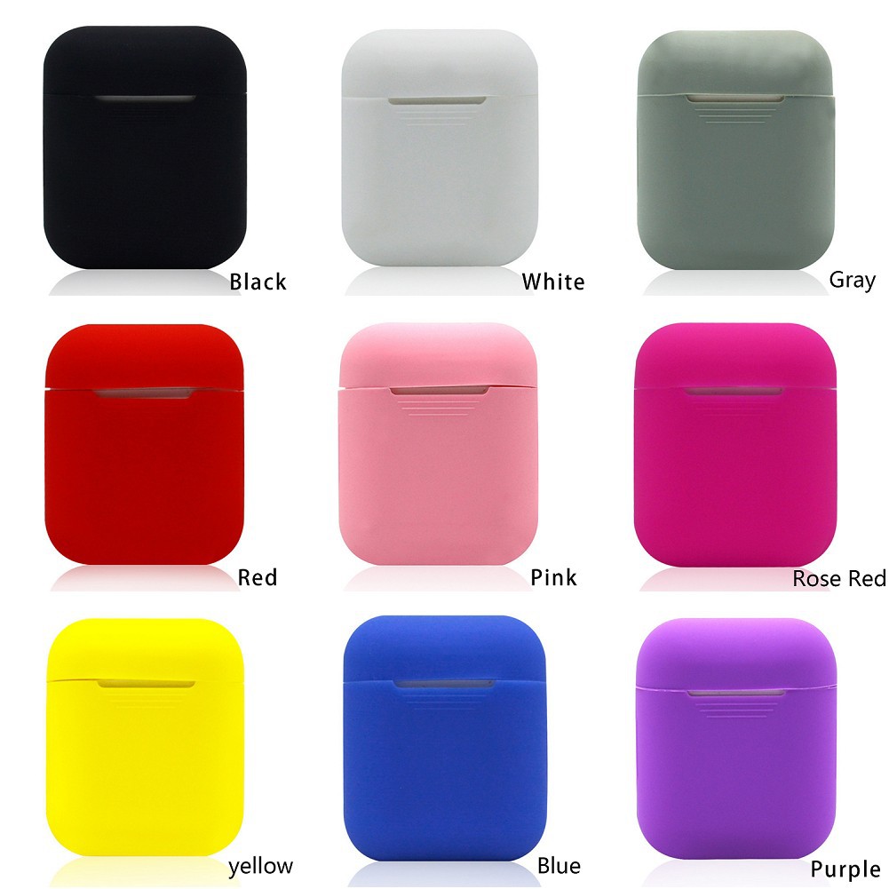 Vỏ silicon chống sốc màu trơn bảo vệ hộp tai nghe