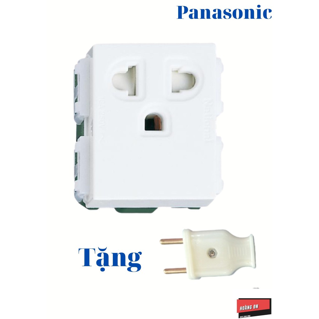 (Tặng Phích cắm) Ổ CẮM ĐƠN BA CHẤU CÓ MÀN CHE VÀ DÂY NỐI ĐẤT PANASONIC( WEV1181SW)