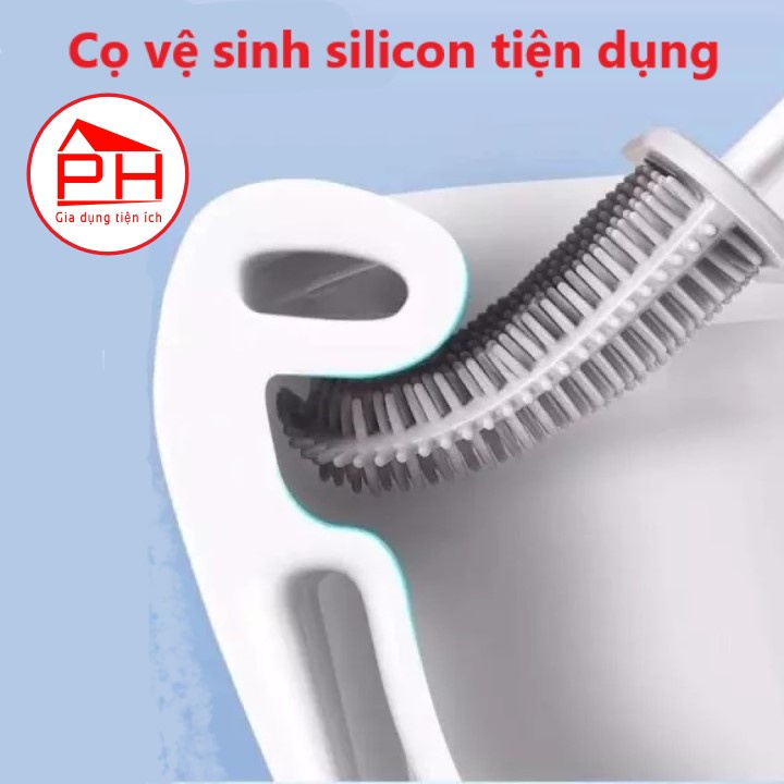 Dụng cụ cọ vệ sinh toilet nhà tắm chất liệu silicon mềm dẻo làm sạch mọi ngóc ngách khó cọ chùi rửa - Gia dụng Phước Hòa