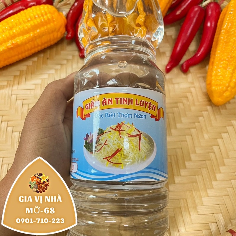 Giấm trắng (giấm ăn) tinh luyện Nguyên Hòa- chai 1 lít