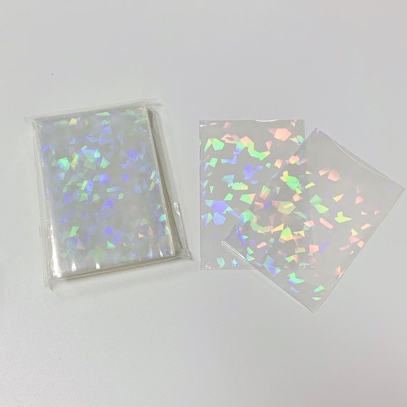 Set 50 vỏ bọc đựng thẻ màu laser họa tiết đá lấp lánh thích hợp lưu trữ thẻ ảnh thần tượng Hàn Quốc YGO MTG VG