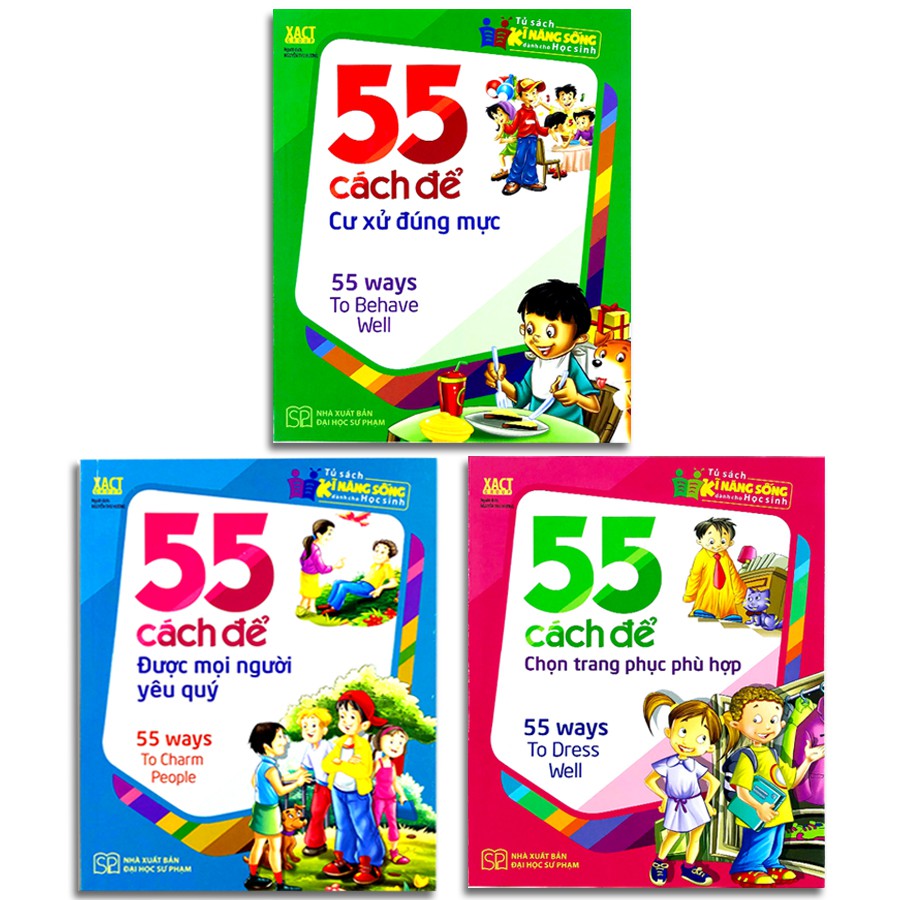 Sách - Combo 55 Cách Để Cư Xử Đúng Mực + 55 Cách Để Chọn Trang Phục Phù Hợp + 55 Cách Để Được Mọi Người Yêu Quý (Bộ 3q)