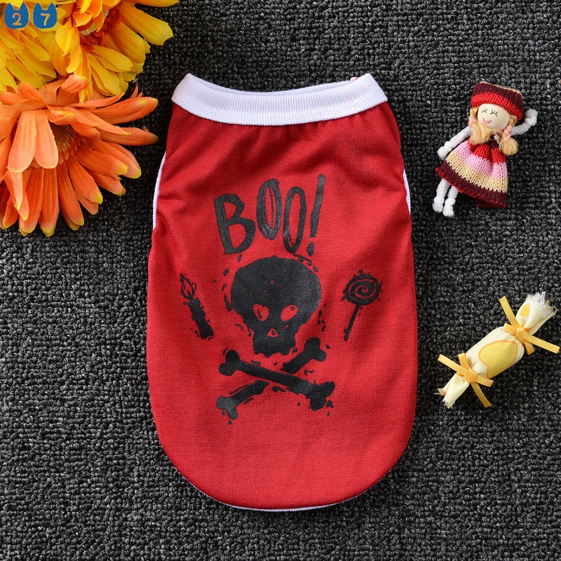 Áo Thun Không Tay Thoáng Khí In Hình Halloween Dễ Thương Cho Thú Cưng 27 Tuổi