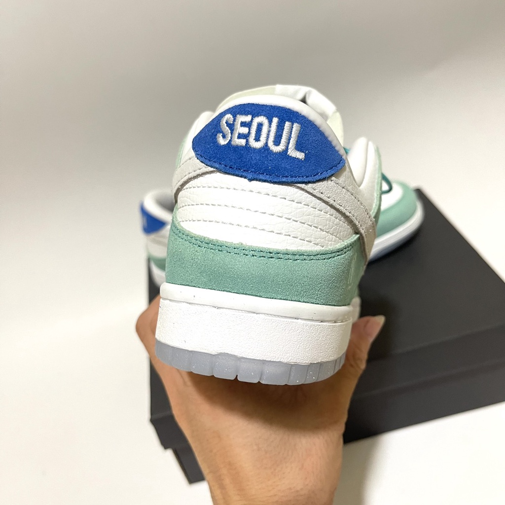 Giày Jordan SB dunk xanh mint thấp cổ, giày JD SB xanh lá nỉ trắng cao cấp