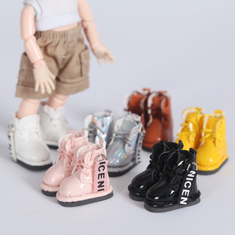 Giày bốt da cho búp bê BJD ob11 GSC 1/12
