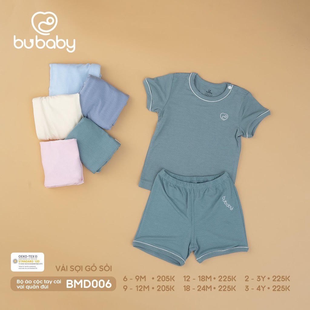 [BUBABY]Bộ áo ngắn tay cài vai, quần đùi - BuzziK