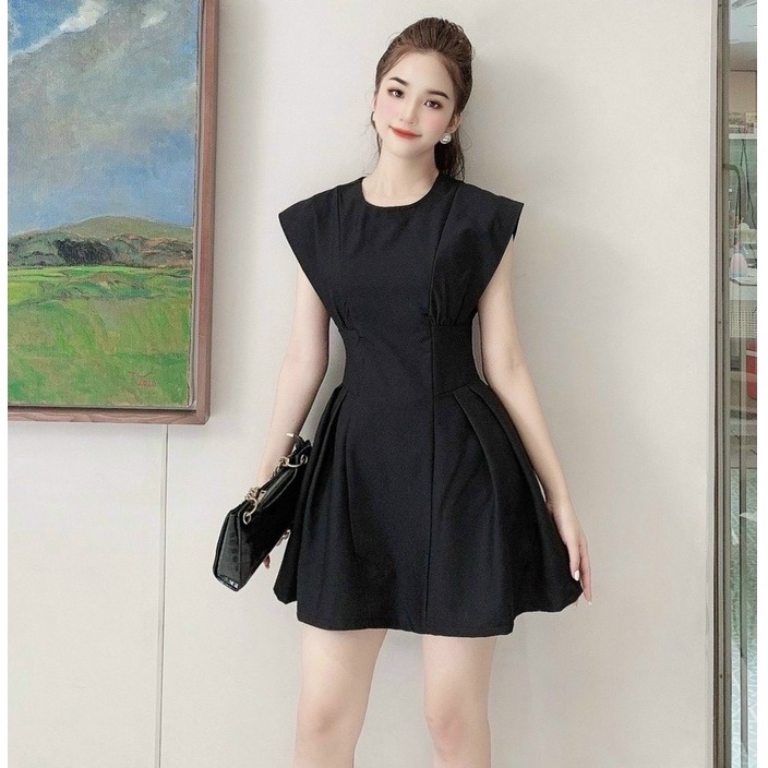 Đầm thiết kế, Đầm Tay Cánh Tiên Eo Cong Xếp Li Trẻ Trung kiểu pháp | BigBuy360 - bigbuy360.vn