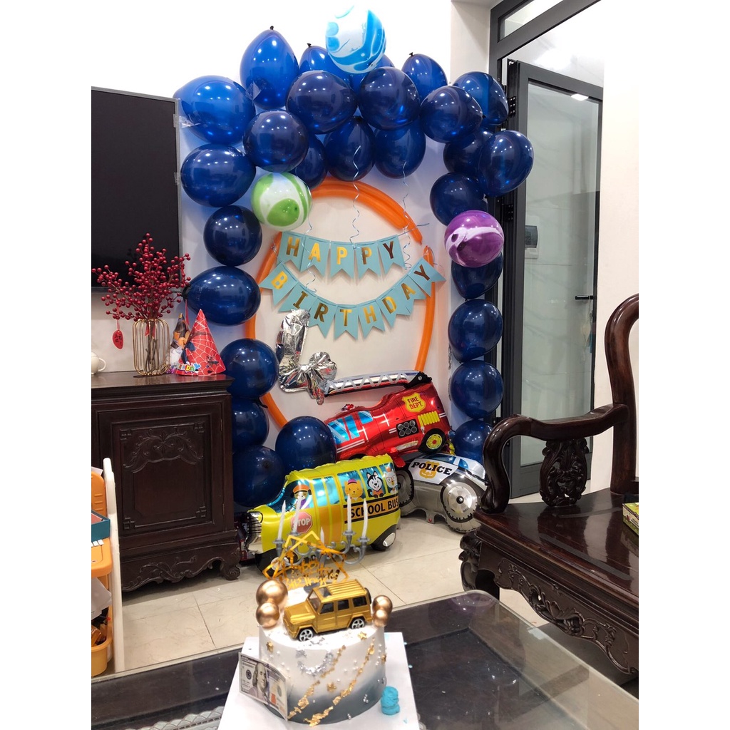 Set bóng trang trí sinh nhật cho bé trai chủ đề ô tô biệt đội xe cứu hộ BT1  - Bống Balloon Shop
