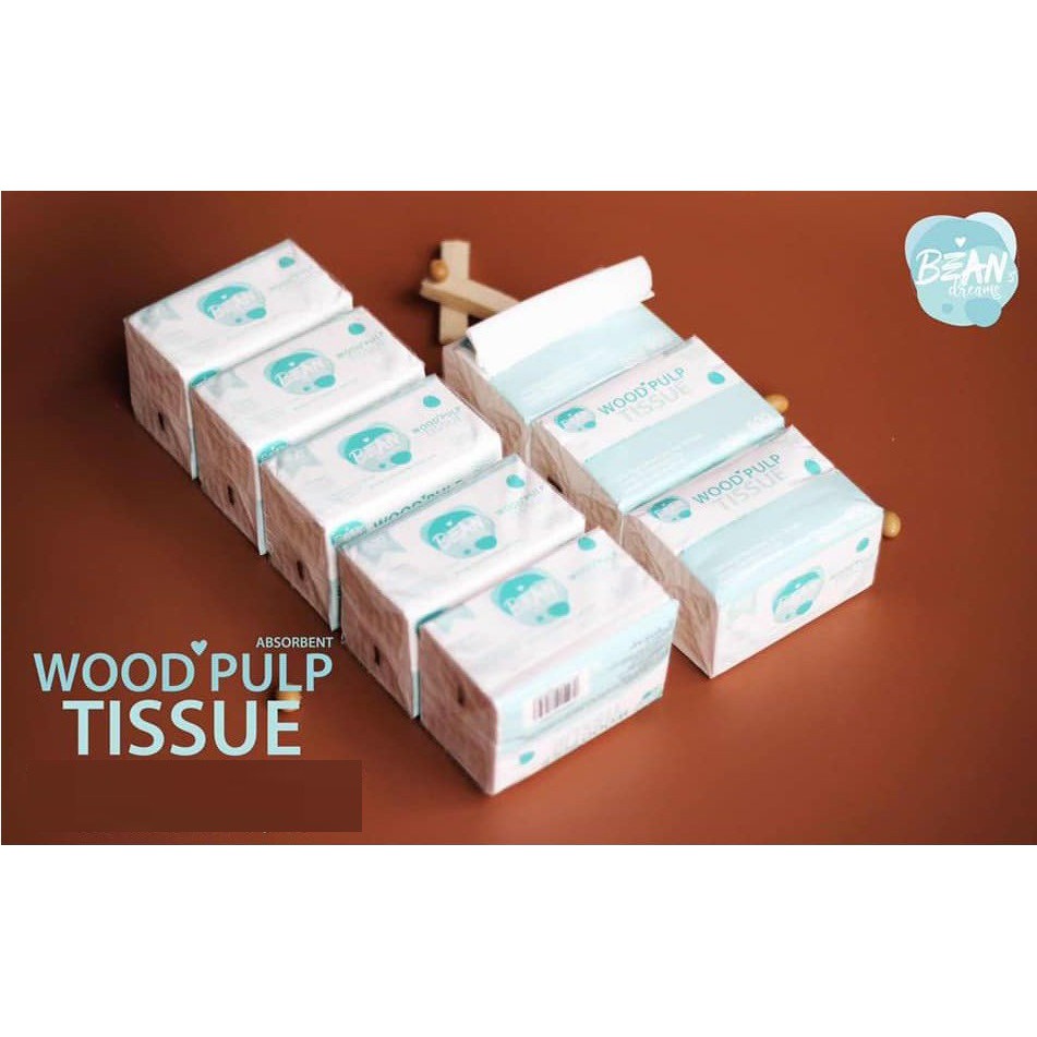 [Hàng Xuất Khẩu] Khăn Giấy Sạch BEAN - Wood Pulp Tissue 3 Lớp Siêu Dai, Mềm Mịn