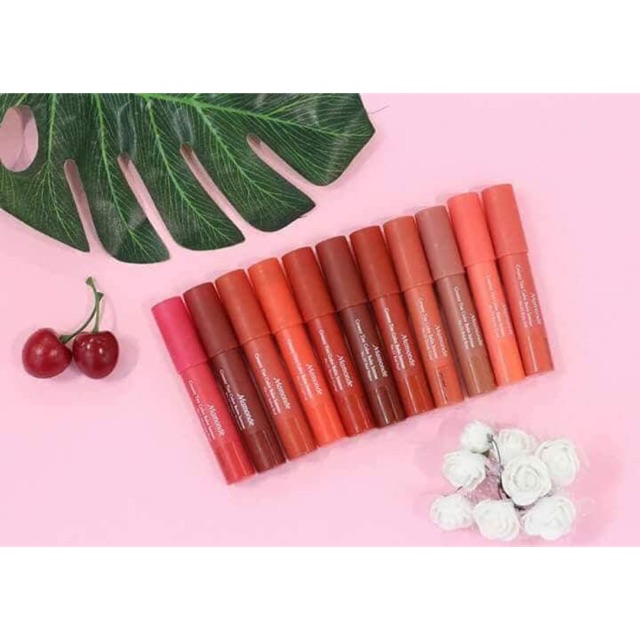 Son bút chì Mamonde creamy tint color xuất sứ Hàn Quốc son có độ dưỡng vừa phải lên màu chuẩn độ mịn tốt căng bóng môi !