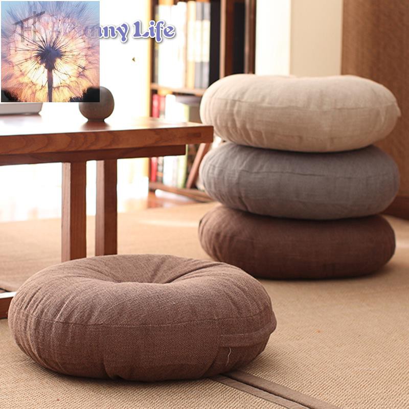 Đệm Ngồi Thiền Tatami Hình Tròn Lớn Bằng Cotton Và Vải Lanh Thoáng Khí Phong Cách Nhật Bản