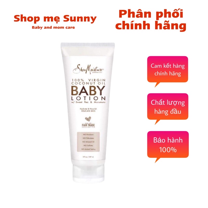 Lotion Shea Moisture hương dừa - dưỡng ẩm cho bé từ 0m