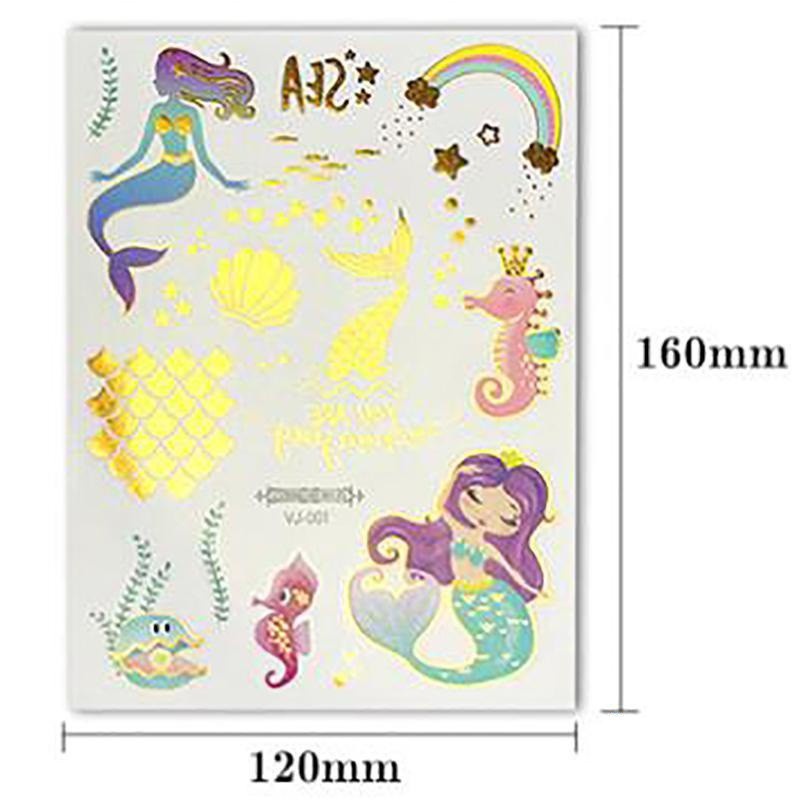 Hình Xăm Dán Tạm Thời Hình Nàng Tiên Cá Lấp Lánh Chống Thấm Nước