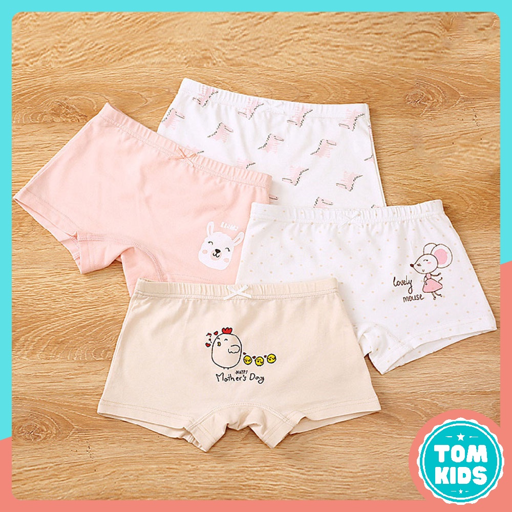 SET Quần Chíp Bé Gái Chất Liệu COTTON Kháng Khuẩn Co Giãn Đàn Hồi Tốt Họa Tiết Ngộ Nghĩnh Dễ Thương