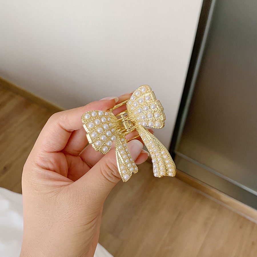 Kẹp Tóc Hợp Kim Đính Đá Và Ngọc Trai Nhân Tạo Toàn Diện Phong Cách Hàn Quốc Dành Cho Nữ