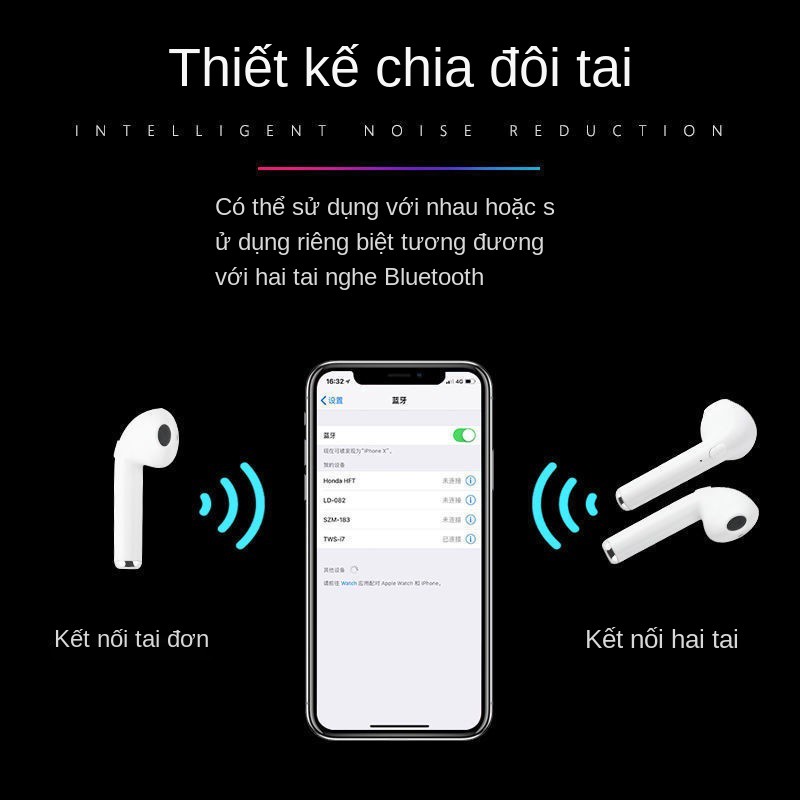 Tai Nghe Bluetooth Không Dây Mini In-ear Tương Thích VớiAndroidVàiOSHệ Điều Hành