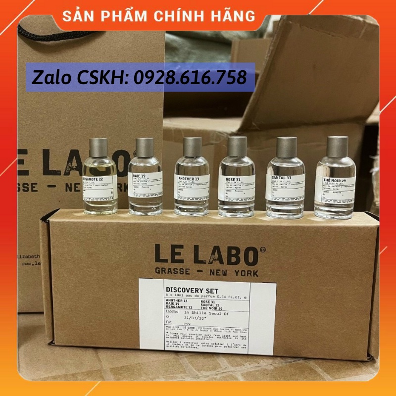 Set Nước Hoa Unisex Le Labo 6 x10ml 13, 33, 31, 19, 22, 29 Sang Trọng, Đẳng Cấp