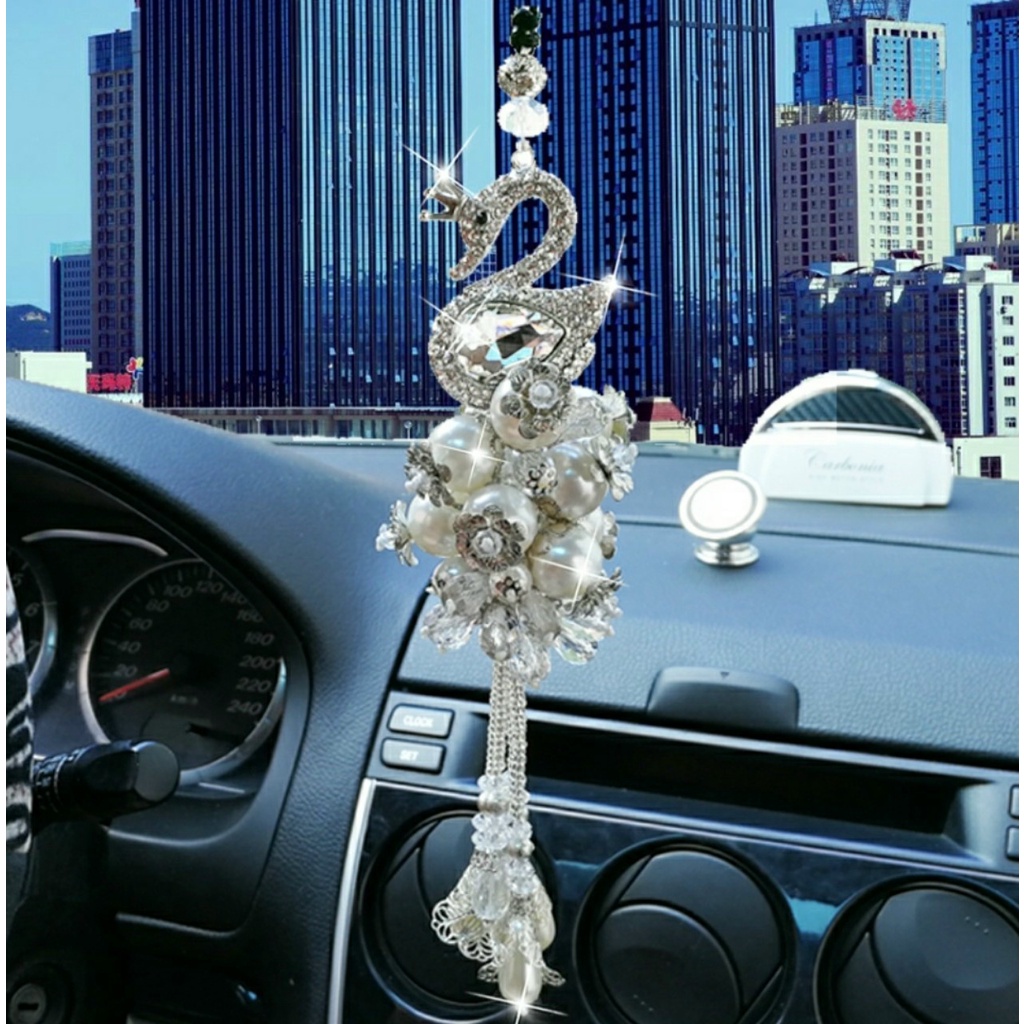 DECOR KHÁNH TREO GƯƠNG XE THIÊN NGA ĐÍNH ĐÁ CAO CẤP