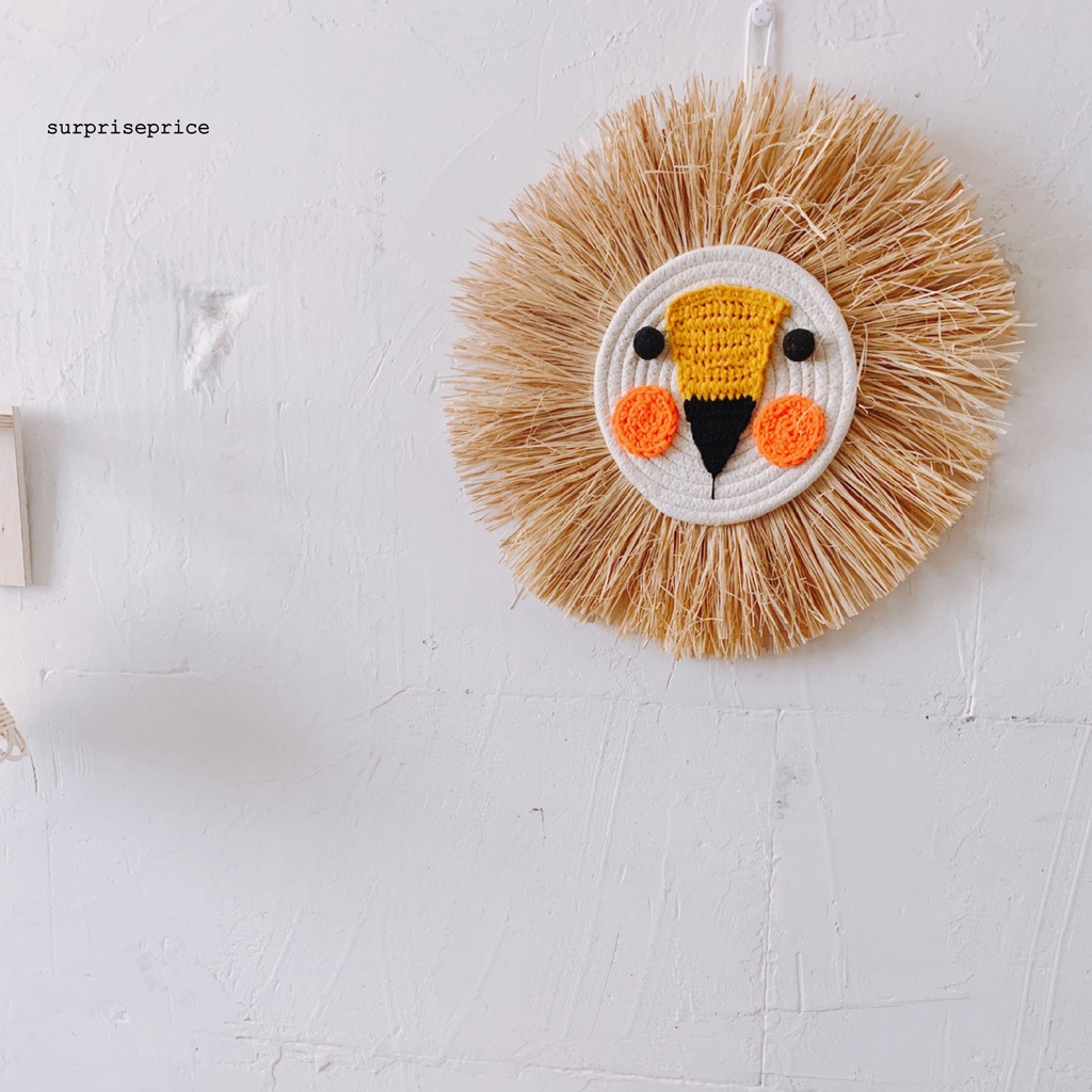 Phụ Kiện Treo Tường Trang Trí Hình Sư Tử Bằng Dây Cotton Đan