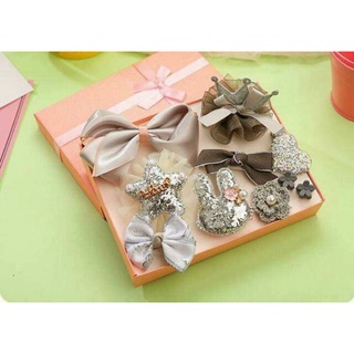 Set 10 nơ kẹp tóc cho bé