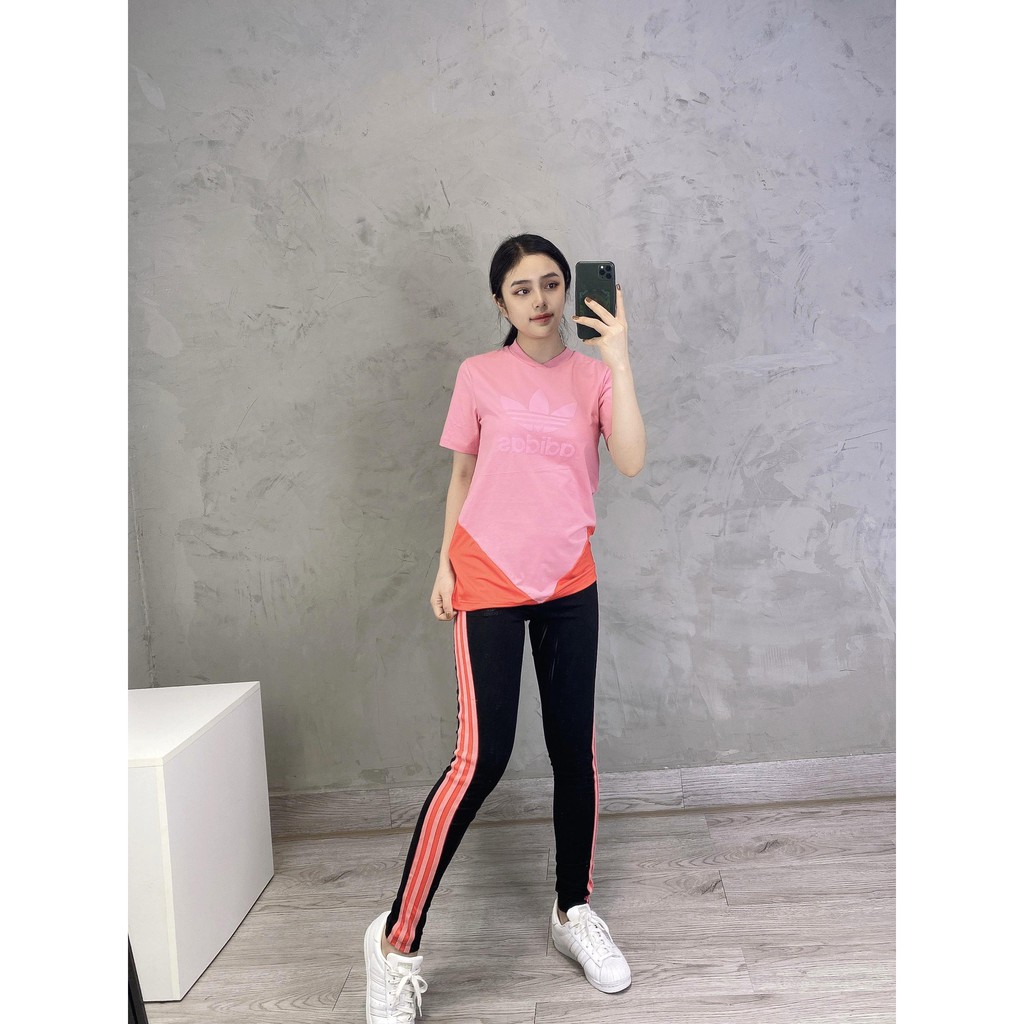 (HÀNG XUẤT XỊN) Áo das hồng phối đỏ, logo chìm, Có quần (legging + shorts) phối kèm | BigBuy360 - bigbuy360.vn