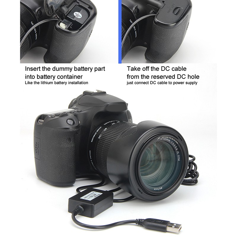 Dây cáp USB 5V sạc pin LP-E6 ACK-E6 DR-E6 dành cho máy ảnh Canon EOS 5D Mark II III 5D2 5D3 6D 60D 70D 80D