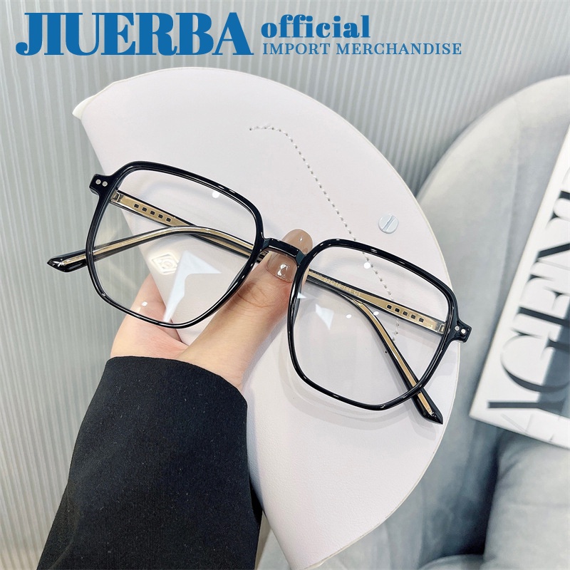 JIUERBA Kính Gọng Vuông Chống Bức Xạ Thời Trang Cho Nam Nữ