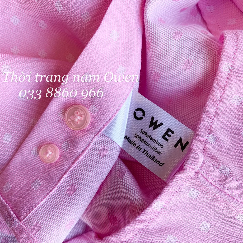 OWEN - Áo sơ mi dài tay Owen Slimfit vải sợi tre màu hồng nhạt 68079 - Áo sơ mi nam