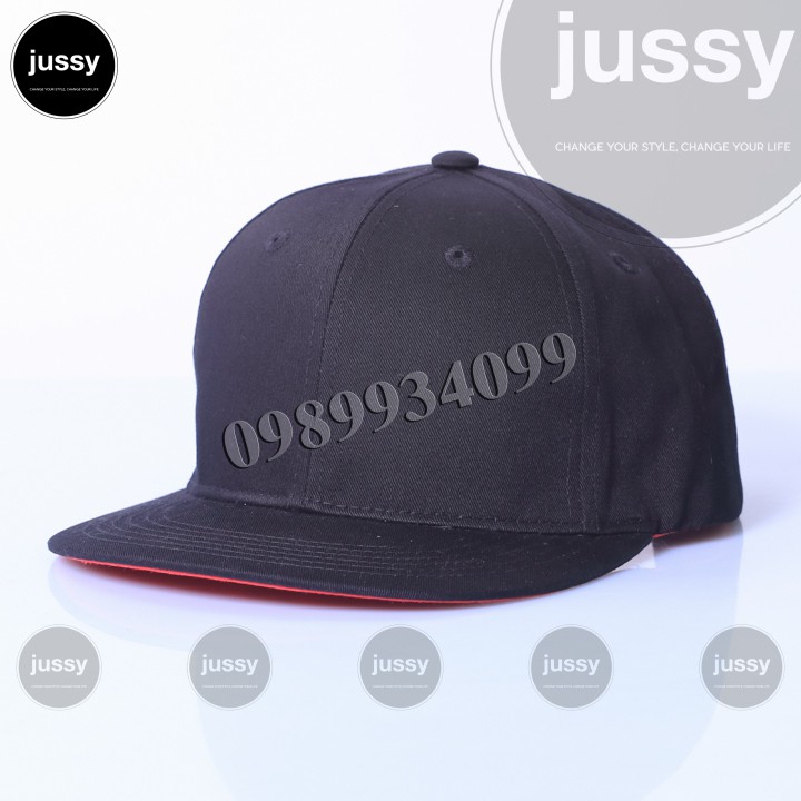 Nón Lưỡi Trai Snapback Trơn Đen Két ĐỎ Cá Tính