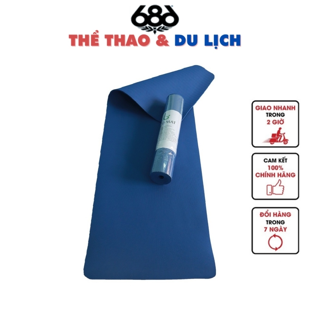 Thảm Tập Thể Duc 686ECO6MMTRON ECO MAT [TẶNG KÈM DÂY ĐEO &TÚI CAO CẤP] Thảm Tập Gym Chất Liệu TPE Cao Su