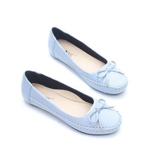 Giày búp bê bệt da bò thật siêu êm gắn nơ nhỏ pixie x603