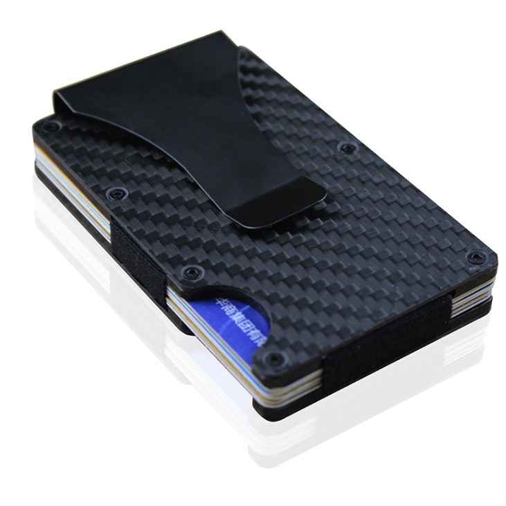 Ví kẹp tiền thẻ ATM Money Clip Carbon Fiber Metal - SmartStore1688