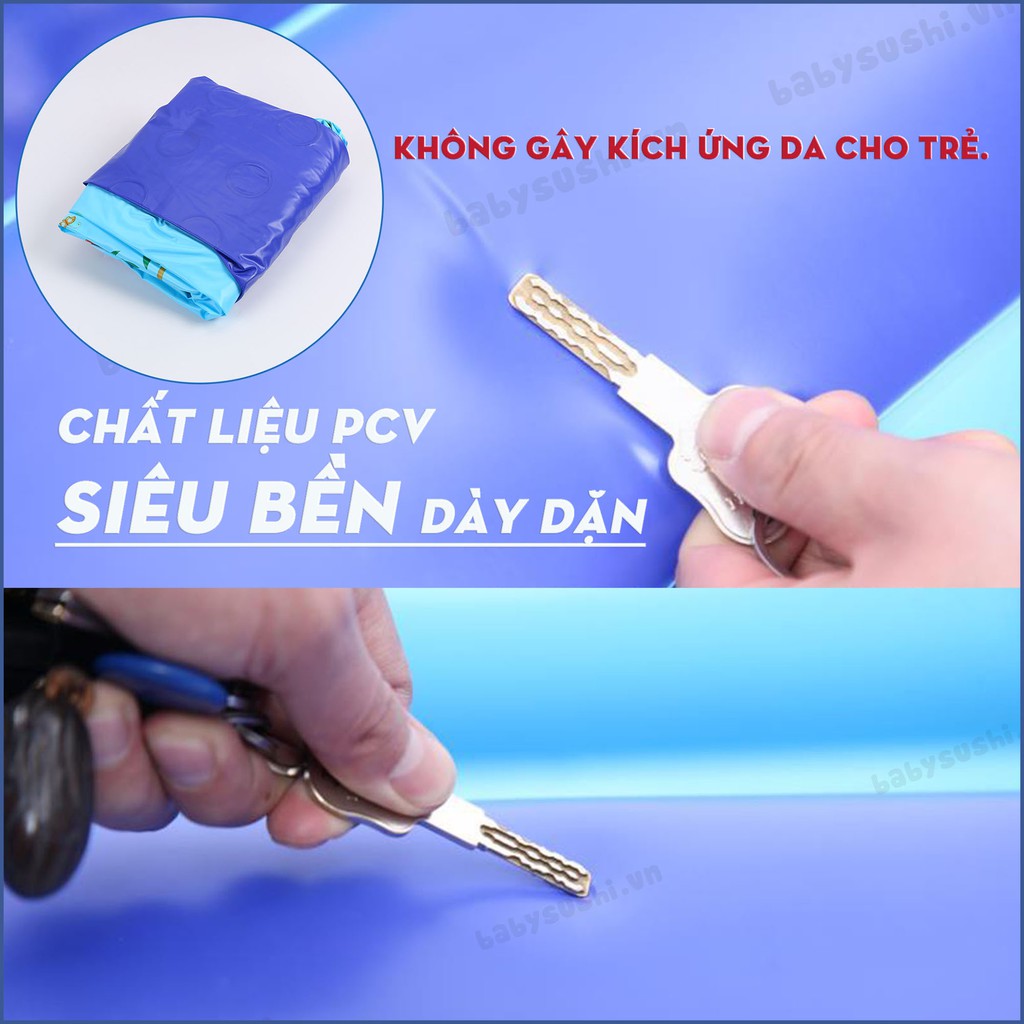 Bể bơi phao thành cao 3 tầng có đáy chống trượt, bể bơi cho bé tại nhà vui chơi an toàn mùa dịch