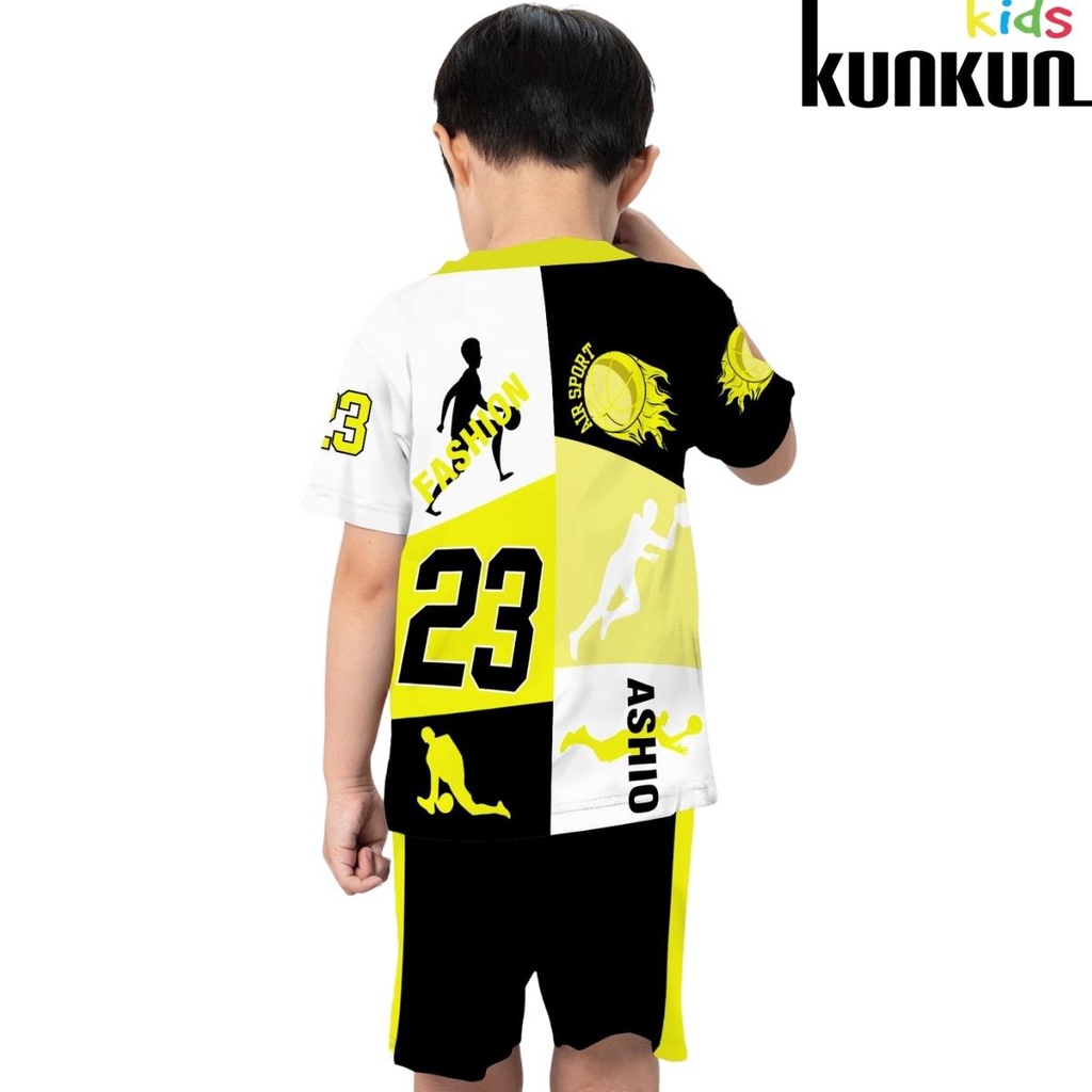 Bộ thể thao bé trai chất thun lạnh hình số 23 size đại từ 10-65kg KUNKUN KID TT008