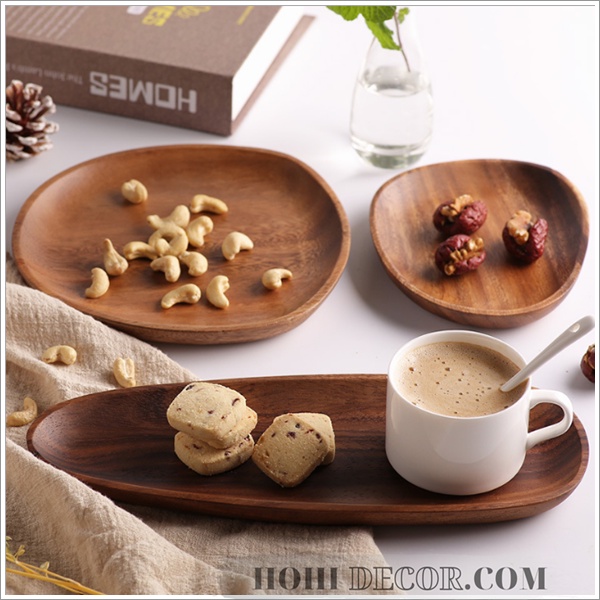 Khay Gỗ Đựng Đồ Ăn, Đĩa Gỗ Decor Chụp Ảnh Kiểu Nhật Cao Cấp - Shop Hohi Decor