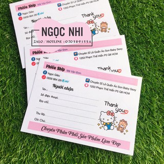 Phiếu ship hàng cute cho shop
