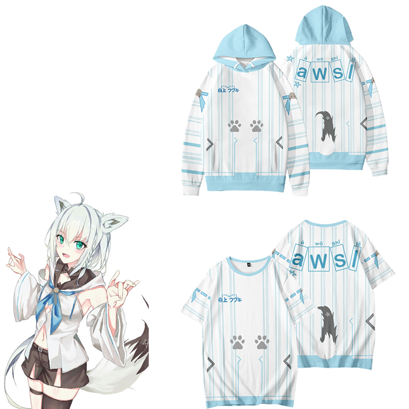 Hololive VTuber FAMS Gamers Shirakami Fubuki Hoodie T-shirt 3D Printed Long Sleeve Pullover | BigBuy360 - bigbuy360.vn